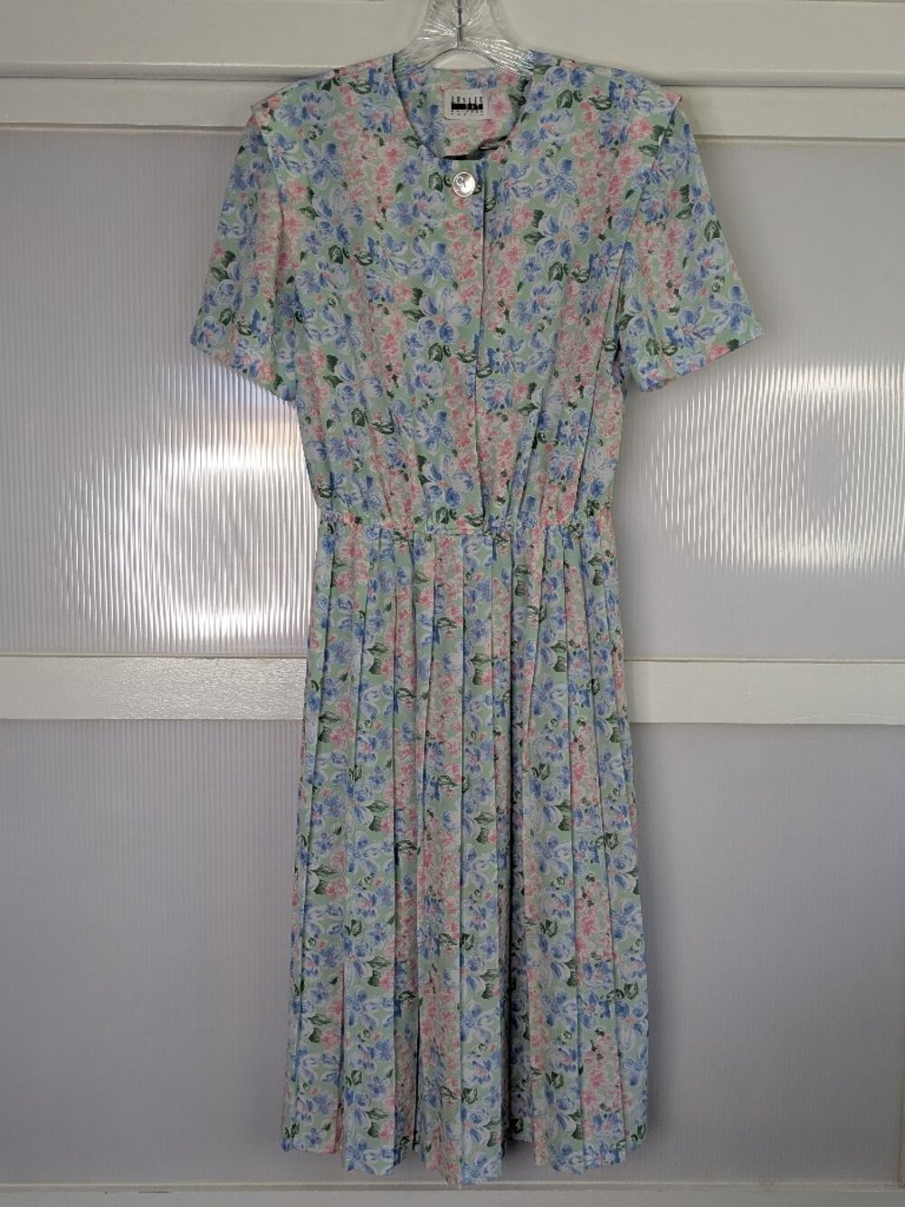 Leslie Fay Dresses Floral Dress Short Sleeve Elastic Waist Pleated Skirt Size 6P